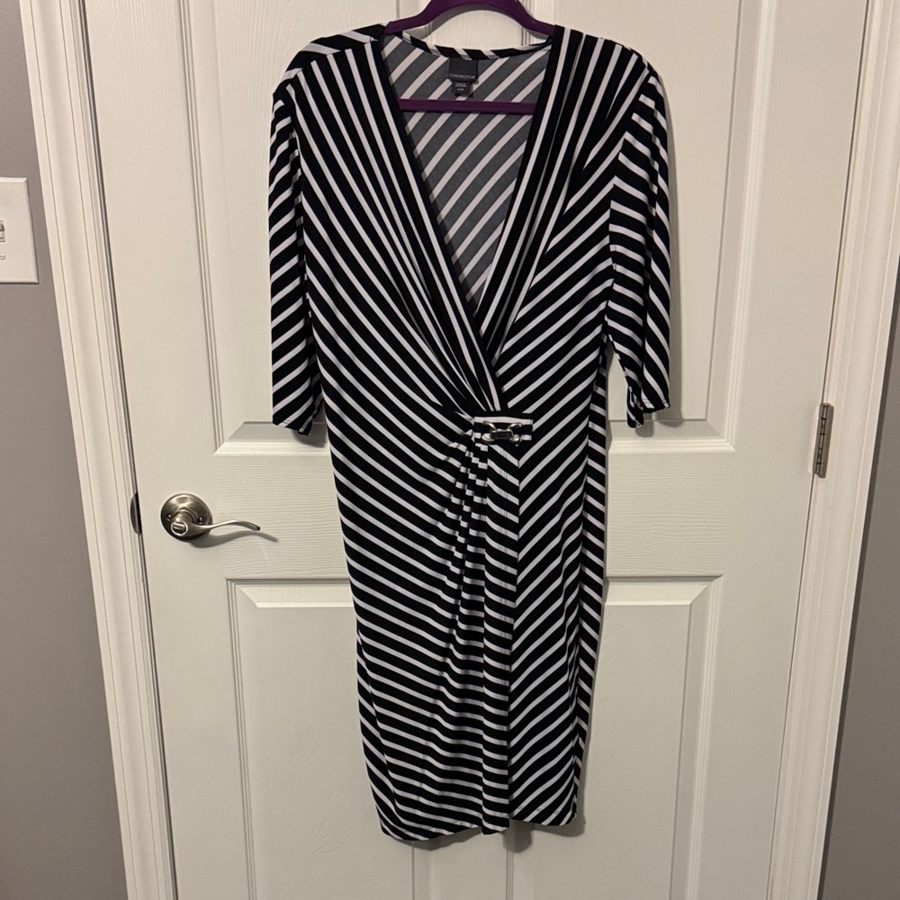 Covington Black and White Striped Garment